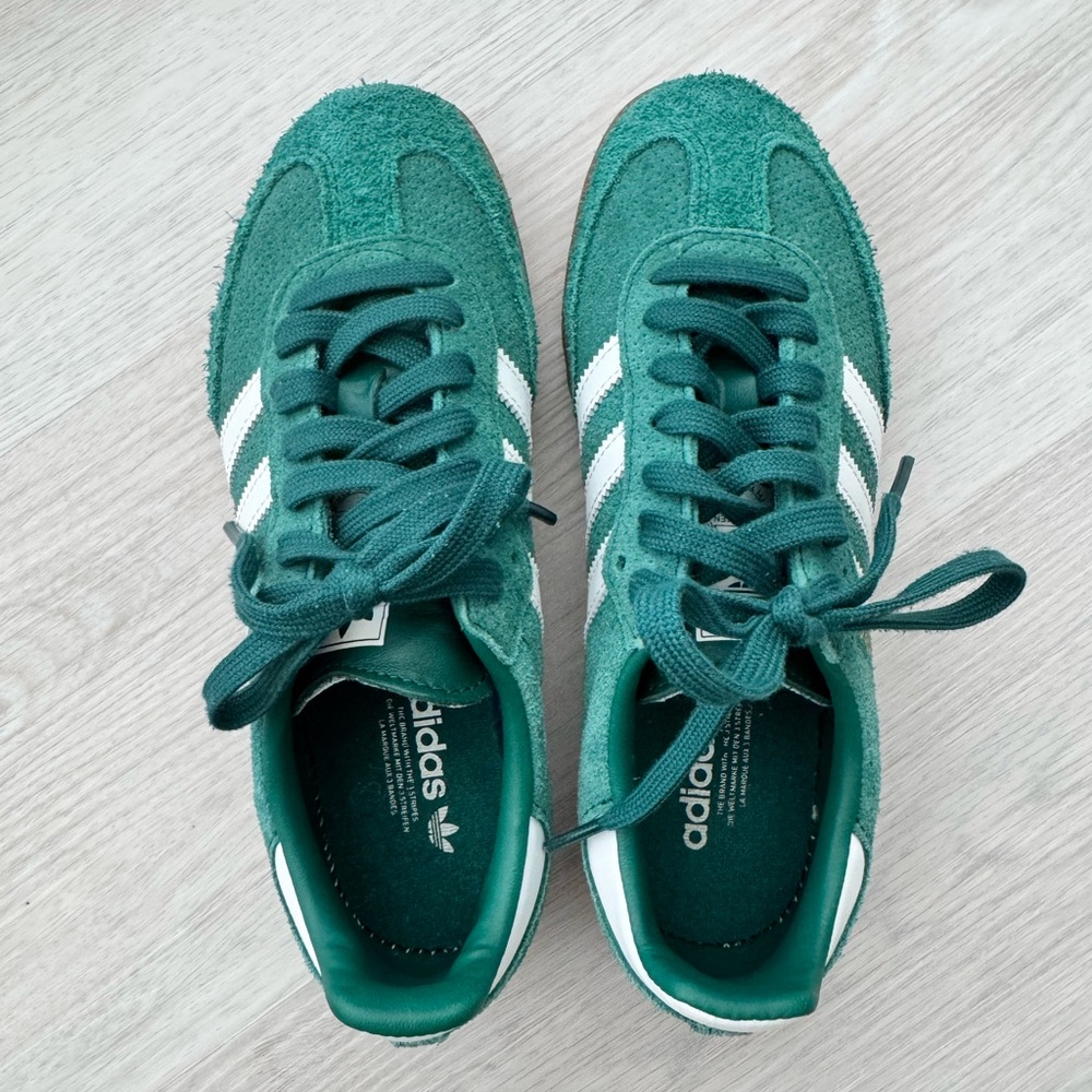 Adidas Forest Green Shoes with White Accents